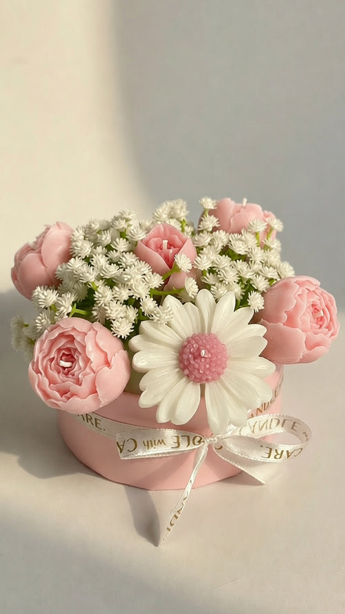 Pink Mini Bouquet — handmade candle gift in Pakistan | Candle With Care