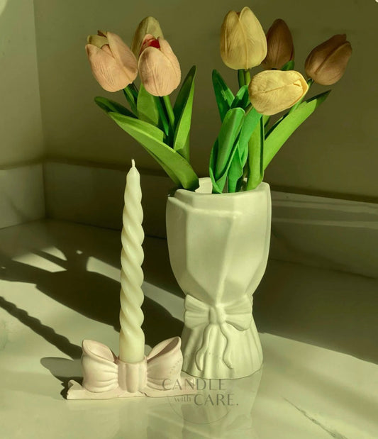 Coquette Set (Candle, Holder, & Vase)