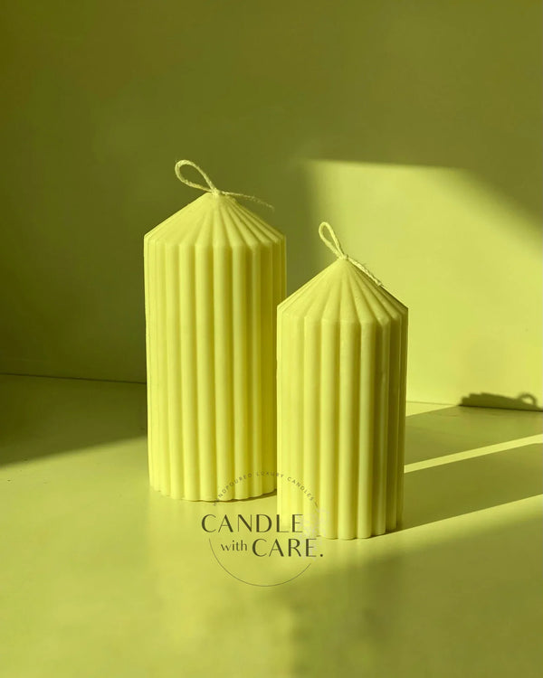 Ribbed Pillar Candles