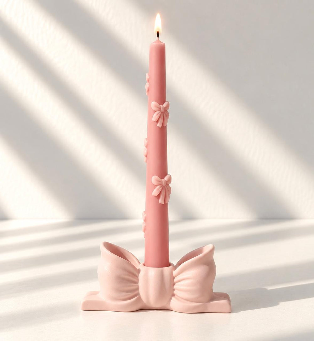 Bow Taper Candle