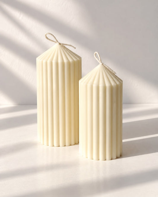 Ribbed Pillar Candles