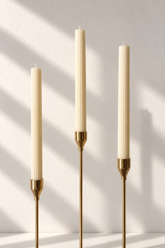 Ribbed Taper Candle