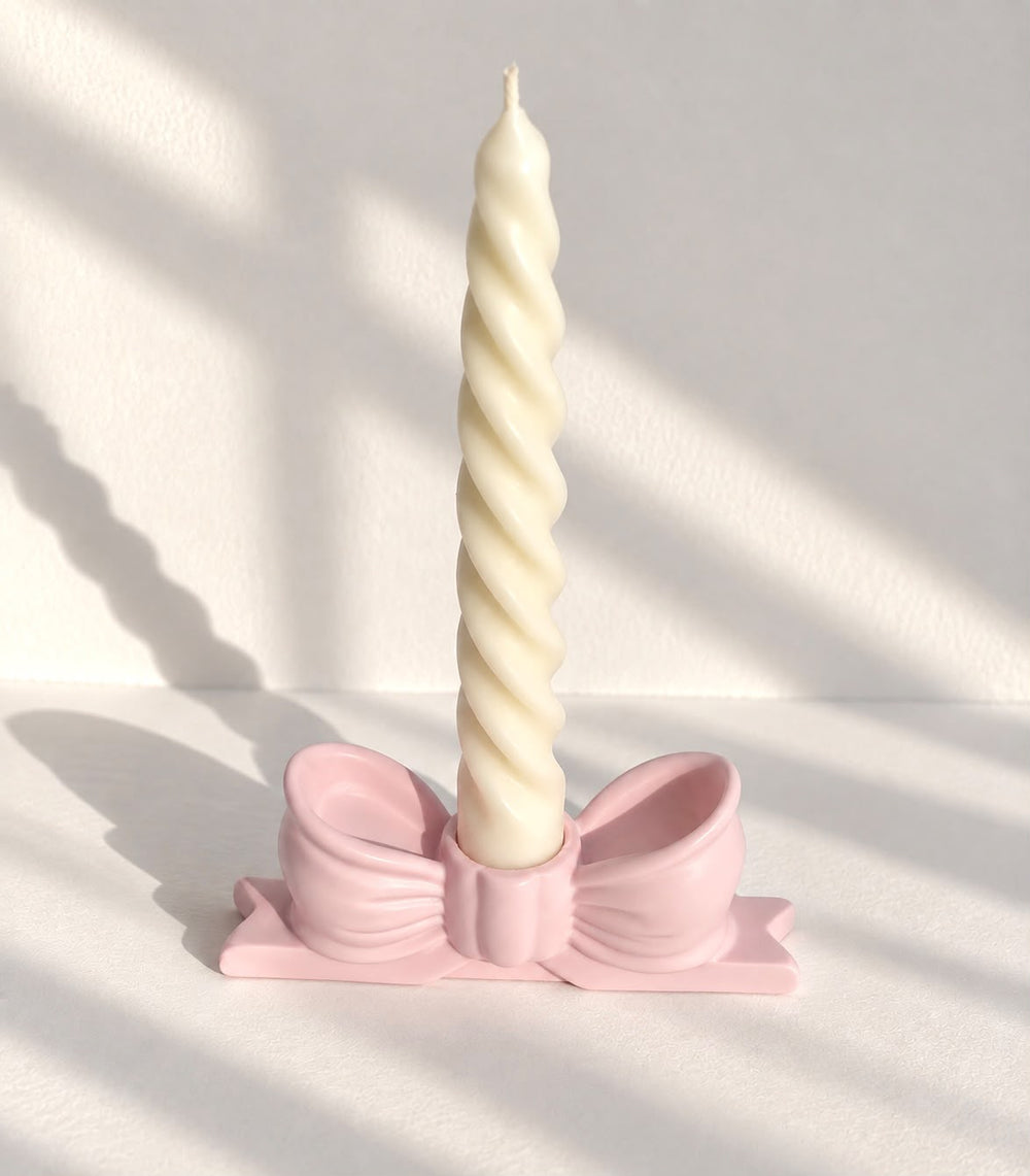 Bow Candle Holder & Twisted Candle
