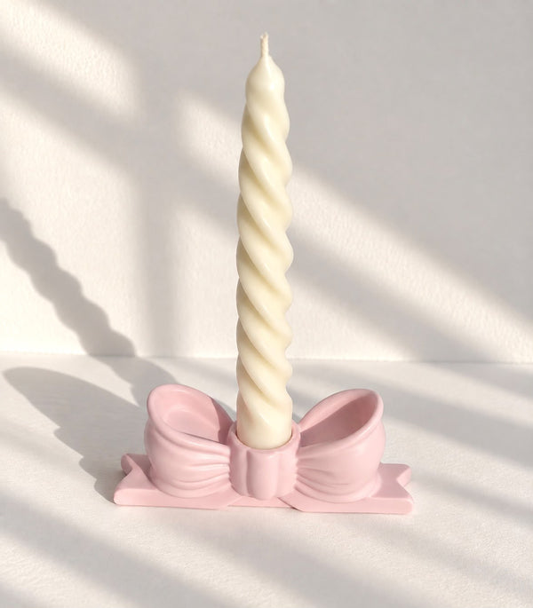 Bow Candle Holder & Twisted Candle